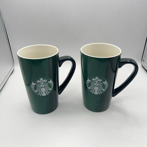 Starbucks Other - Starbucks Mugs 2021 Holiday Brush Strokes 16 oz Tall Ceramic Coffee Set of 2